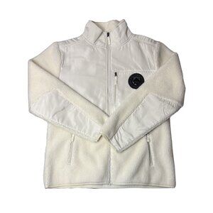 Toboggan Women’s White Sherpa Full-Zip Jacket – Size XL